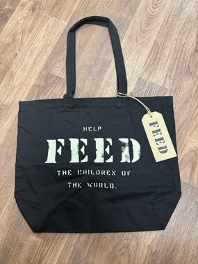 FEED Black Canvas Tote Bag